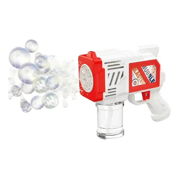 Burbujero Automático Pistola Lanzador Burbujas Luz Led Niños Rojo