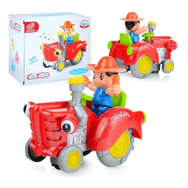 Coche Tractor Juguete Bebe Con Luz Sonidos Y Movimiento