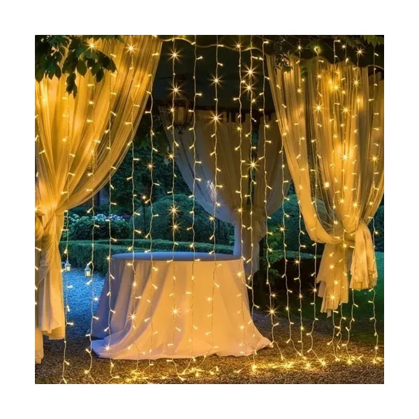 Cortina Led X300 Luces Navidad Bodas 3x3 Mts 12 Tiras 220v