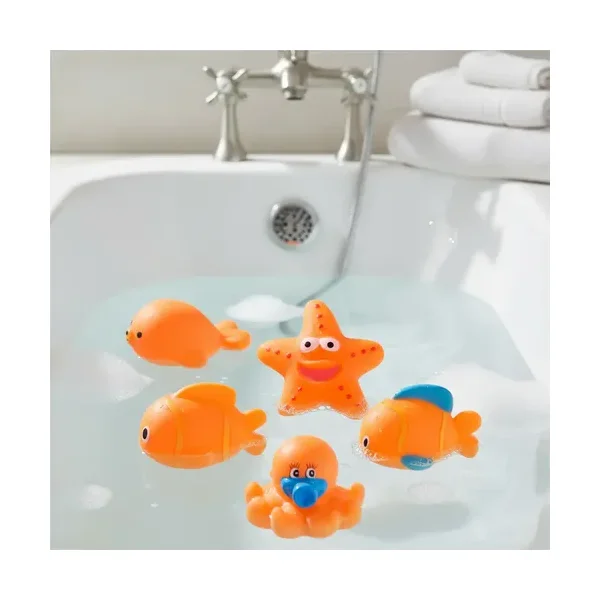 Juguetes Baño Para Bebe 6 Unidades Goma Plastico