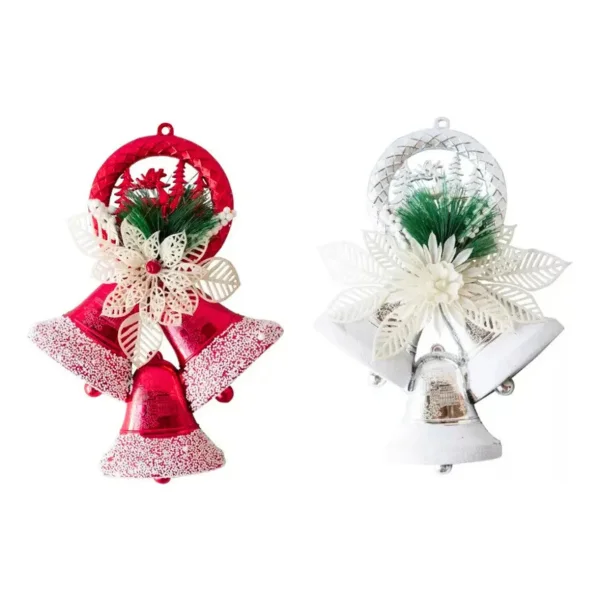 Campanas Navidad X3 28cm Deco Navideña Adorno Para Arbol