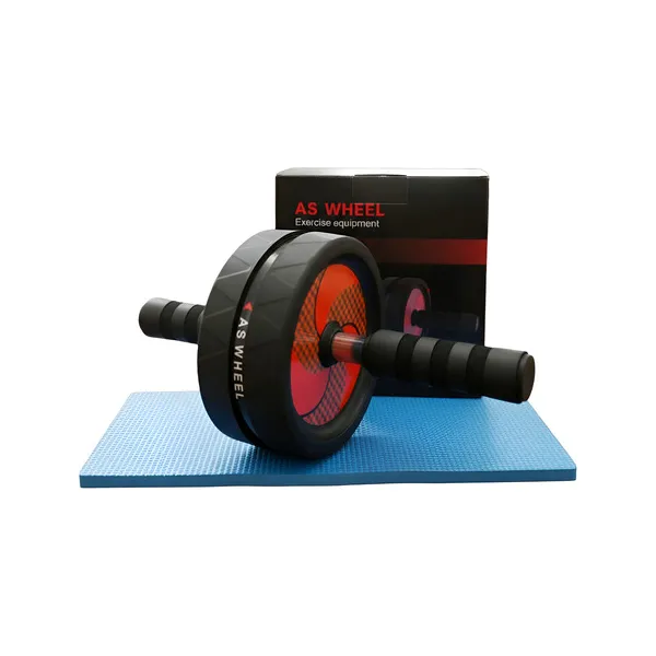 Rueda Para Abdominales + Mini Mat Antideslizante Color Negro