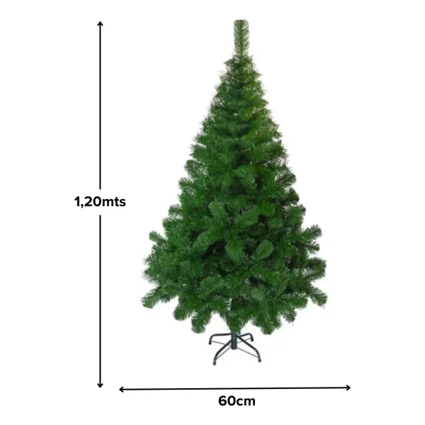Arbol De navidad Tronador De Lujo Verde 1.20mts Base Metal