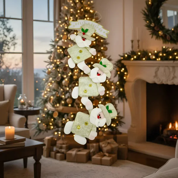 Adornos Navideños Colgante De Paño Navidad Blanco