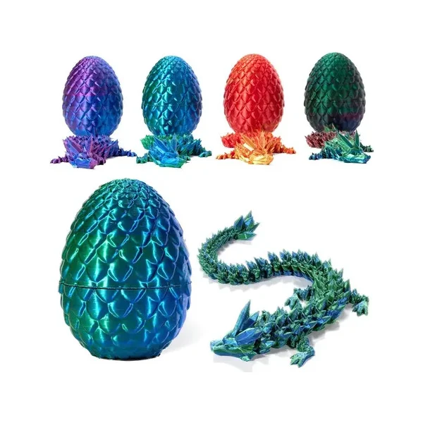 Dragón Articulado 3d Huevo Sorpresa Coleccionable 10cm