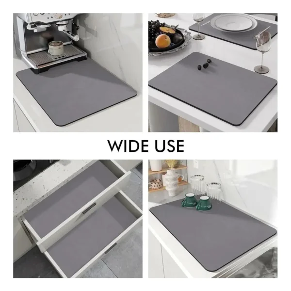 Escurridor Platos Mat Secaplatos Absorbente Secado Rapido Color Negro