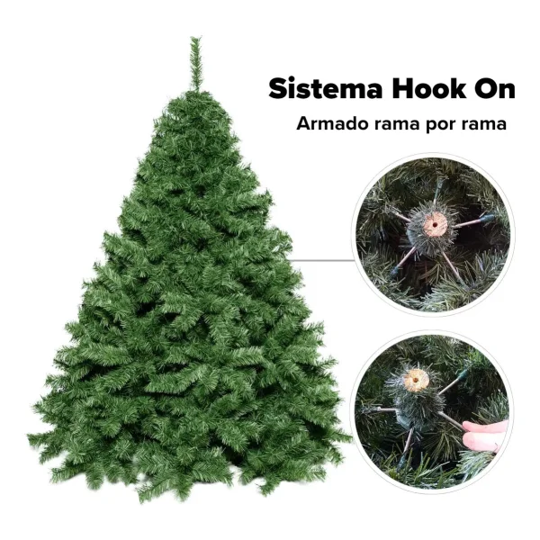 Arbol De Navidad Verde Imperial 1,3mts Base Metalica Alta Gama
