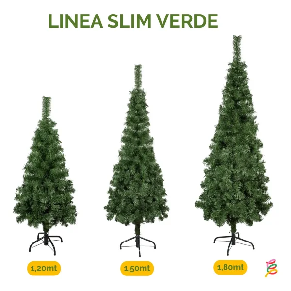 Árbol De Navidad Tronador Slim Verde 1.20mts Base Metal