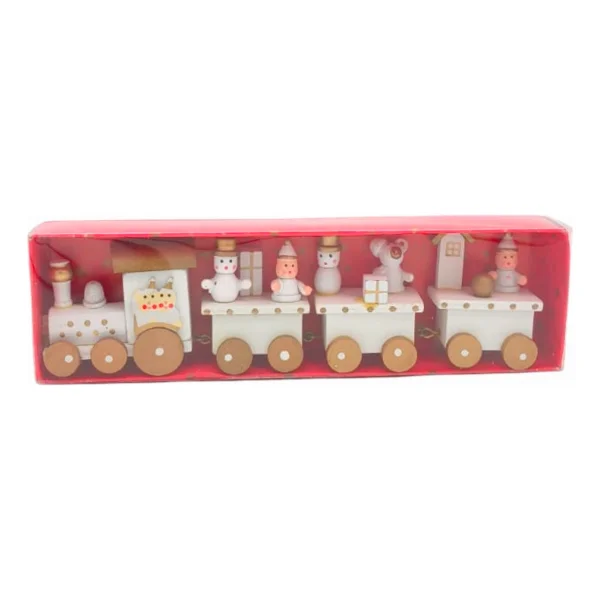 Tren De Madera Decoracion Navideña Adornos Navidad Blanco Tren De Madera