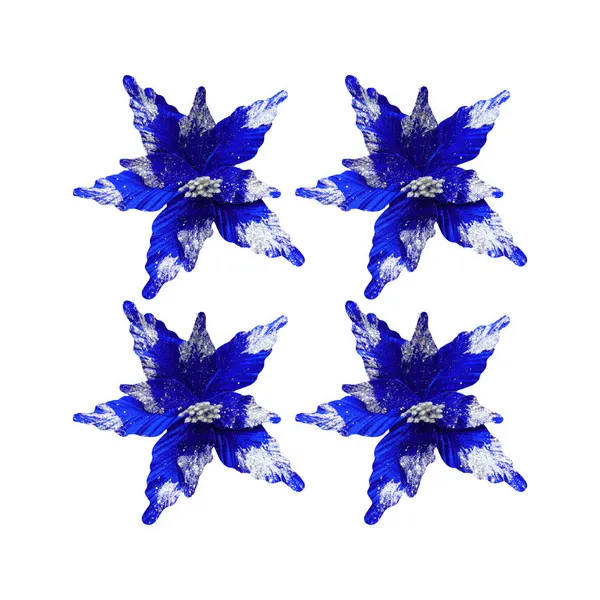 Flor 25cm Azul Arbol De Navidad Adornos Decoracion X4u