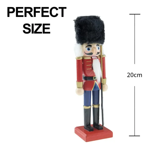 Cascanueces Soldado De Madera 20 Cm Adorno Navidad Madera Rojo