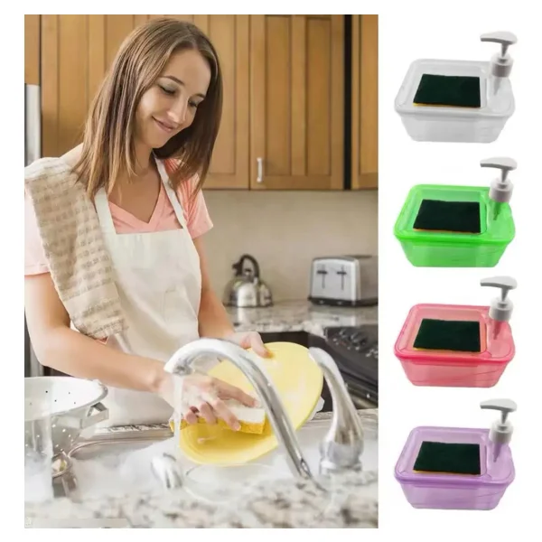 Dispenser Detergente Esponja Incluida Organizador De Cocina
