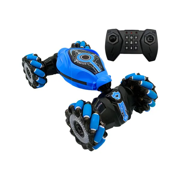 Auto Control Remoto Luces Led Vehículo Acrobático Giro 360° Color Azul Personaje Auto Acrobata