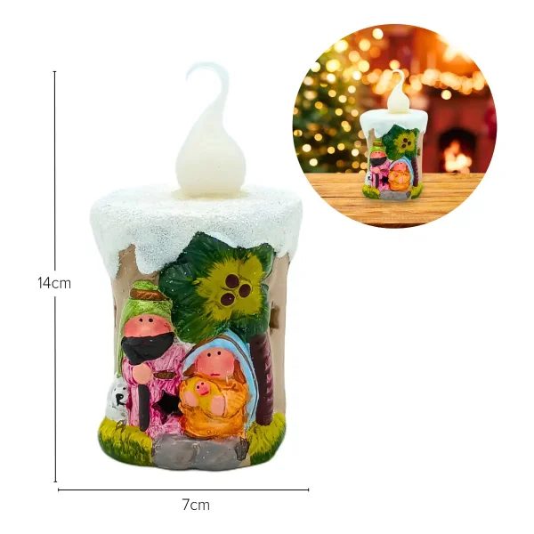 Pesebre Navideño Vela Con Luz Decoracion Navidad Vela Decoración N/a