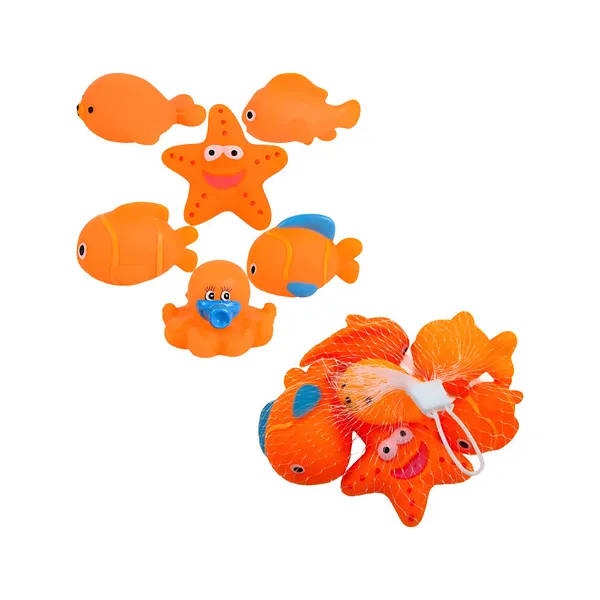 Set Animales De Goma Juguete Baño Muñecos Patito Hule Banera