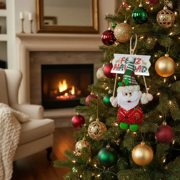 Adornos Navideños Colgante De Paño Deco Navidad Rojo Colgante De Paño