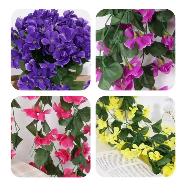 Ramo Flor Planta Colgante Jardin Artificial Interior 80cm