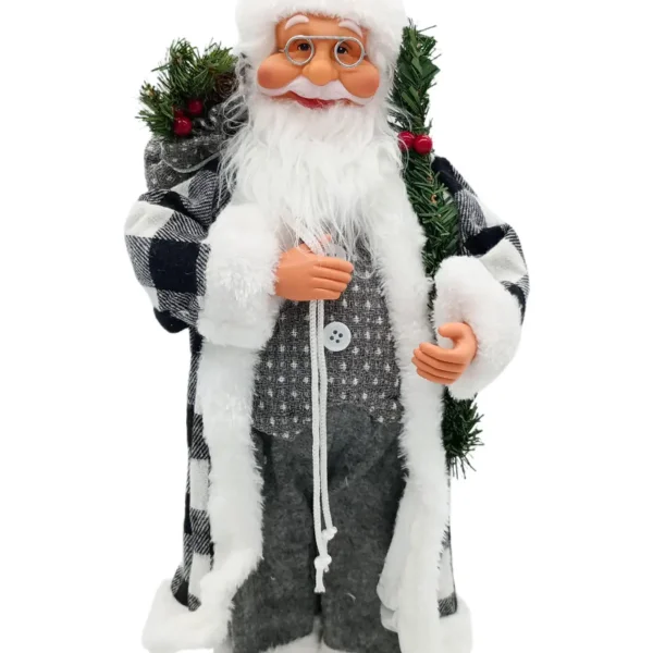 Papa Noel Muñeco De Navidad Adorno Decoracion Color Gris