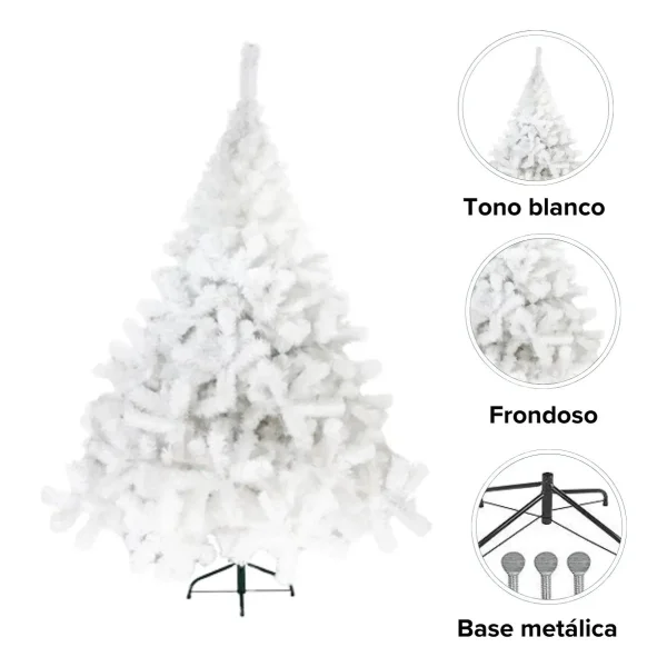 Arbol De Navidad Blanco Montañes Deluxe 2,30mts