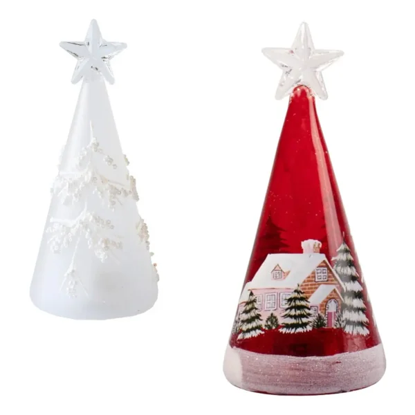 Arbolito De Navidad 15cm Con Luz Decoracion Adorno Navideño