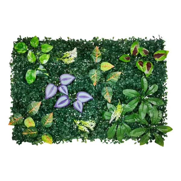 Jardín Vertical Artificial Flores Interior Exterior 40x60 Verde