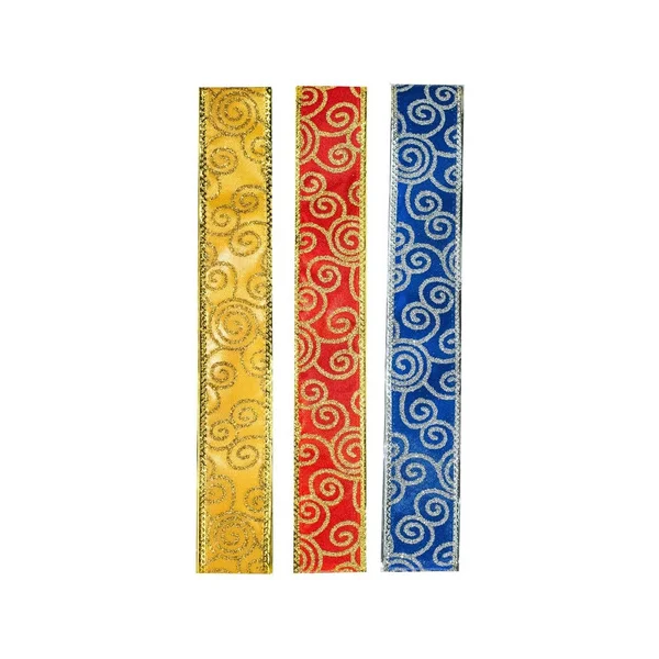 Cintas Navideñas Pack X5 Adornos Glitter 5cm 2,70mts Navidad