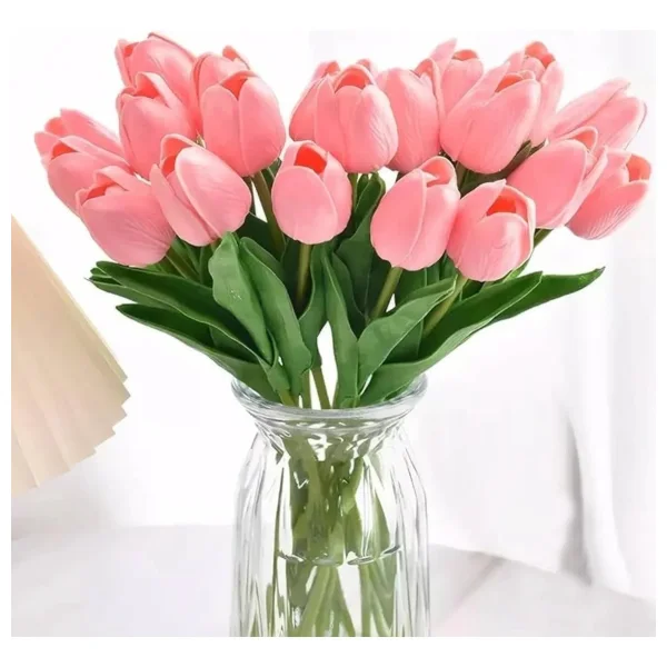Tulipan Artificial Flores Artificiales Decoracion Ramo X5
