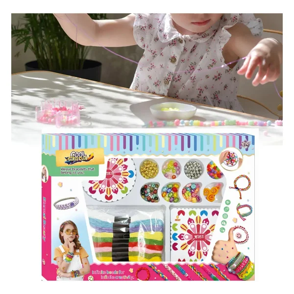 Kit Bijouterie Infantil Pulseras Mostacillas Hilo 5+ Años
