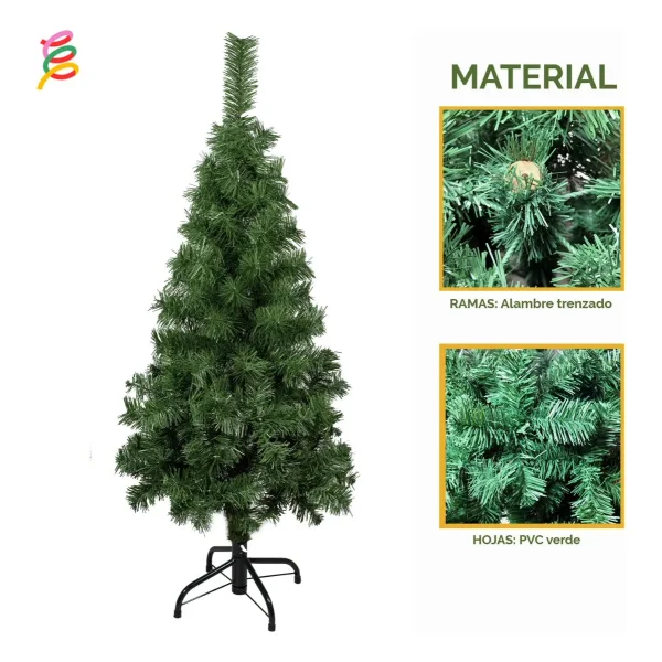 Arbol De Navidad Decorado Slim Verde 1,20mt + Kit Decoracion