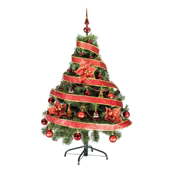  Arbol De Navidad Tronador Lujo 1,20mts Con Adornos Kit X30