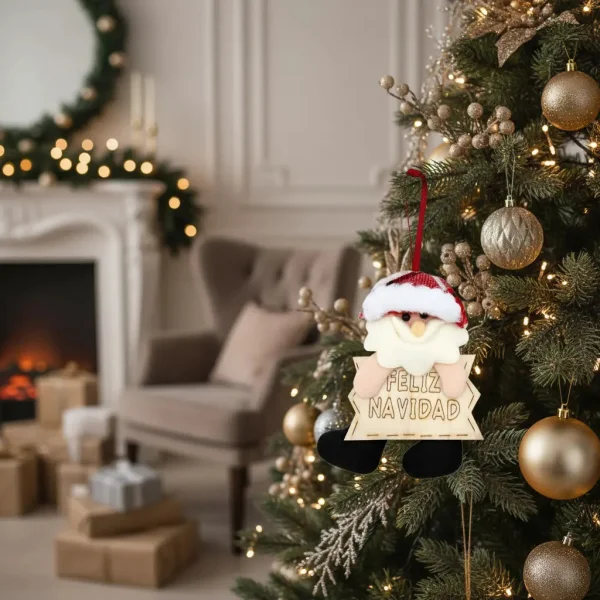Adornos Navideños Colgante De Paño Decoración Navidad 15cm Rojo Colgante De Paño