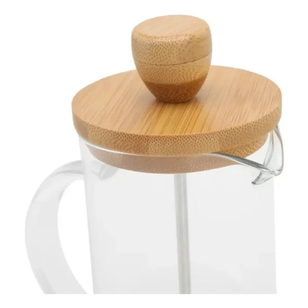 Cafetera De Embolo 600ml Prensa Francesa De Vidrio Y Madera Trasparente