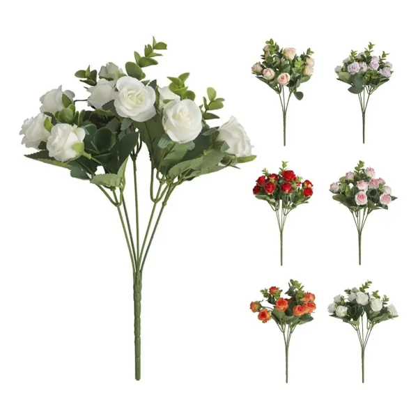 Ramo De Rosas Flores Artificiales Decoracion X1