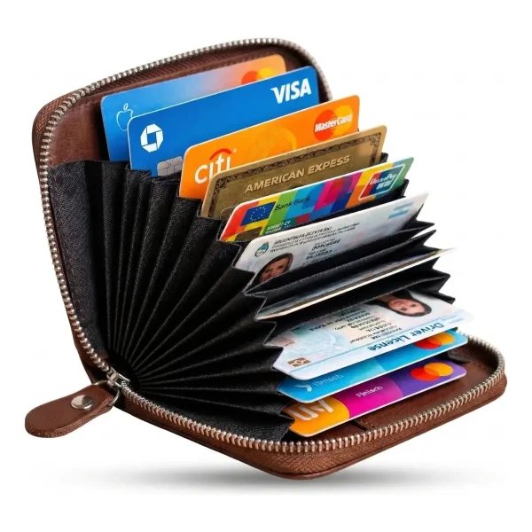 Billetera Tarjetero Pierre Cardin Cuero Pu Tarjetas Marrón