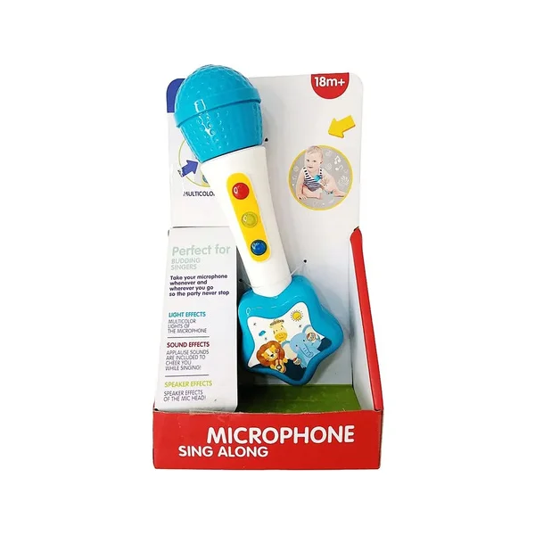 Microfono Infantil Blanco Inalambrico Luces Sonido 18 Meses+