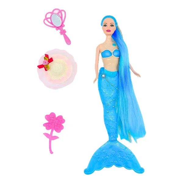 Muñeca Sirena Con Luz Y Accesorios Juguete