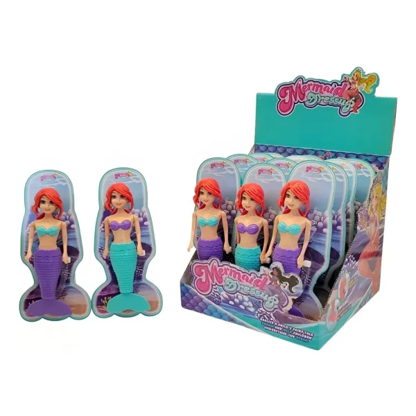 Juguete Para Baño Muñeca Sirena A Cuerda Pileta Tina Mermaid Rosa