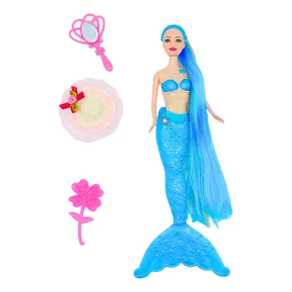Muñeca Sirena Con Luz Y Accesorios Juguete