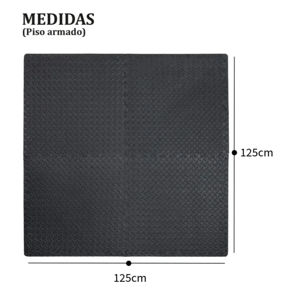 Piso Goma Eva Gym Pack X4 Encastrable 10mm Con Bordes