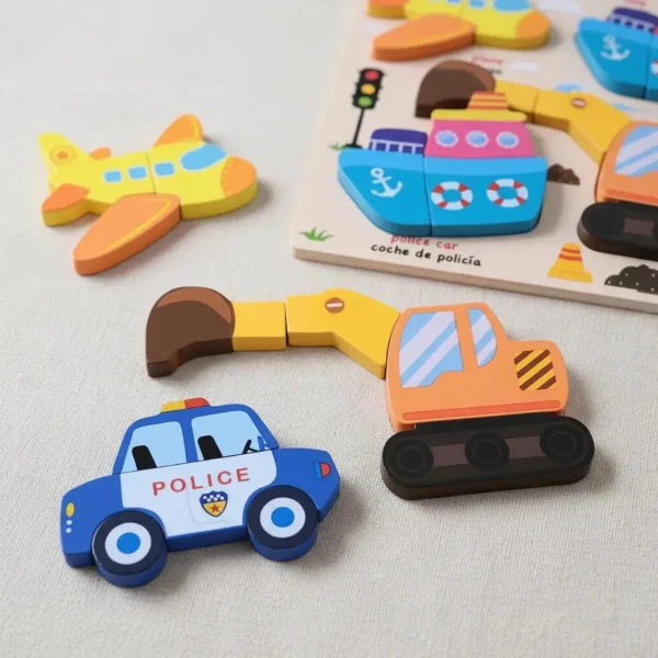 Juego De Encastre Rompecabezas 3d Madera Didáctico Niños Insectos
