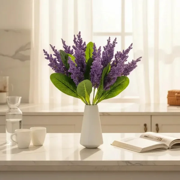 Ramo Artificial Flores Lavanda Astilbe Decoración Hogar 40cm Violeta