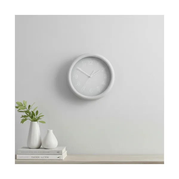 Reloj Decoración Pared De Metal C/vidrio 24cm A Pila