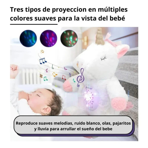 Peluche Unicornio Con Luz Y Música Proyector Infantil