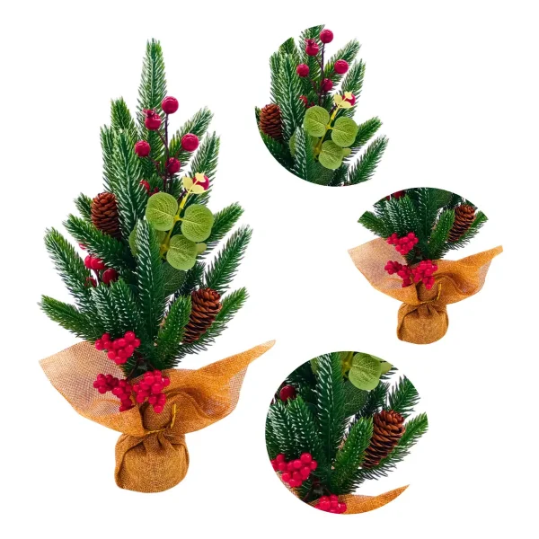 Arbol De Navidad Mini Pino Navideño De Mesa Decorado 40cm Verde