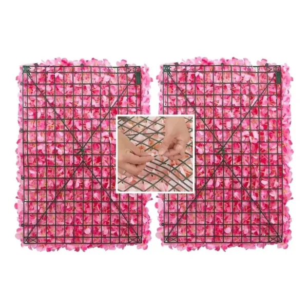Panel Muro Jardín Vertical Deco Flores Artificiales Pack X6 Blanco