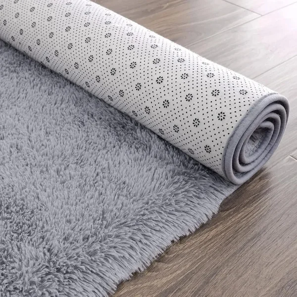 Alfombra Tapete Pelo Largo Nórdica Antideslizante 60x100cm 100 M 60 M Beige