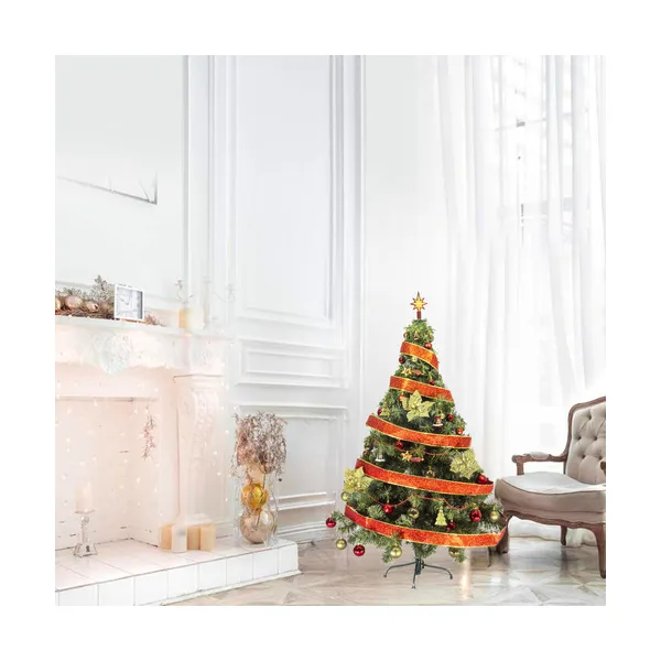 Arbol Navidad Tronador 1,50m + Kit 40 Rojo Oro Black Friday