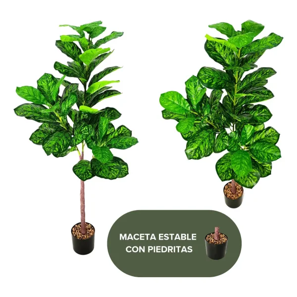 Ficus Artificial 130cm Verde Claro Expreso Polar Con Maceta Decorativa