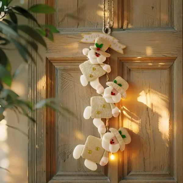 Adornos Navideños Colgante De Paño Navidad Blanco