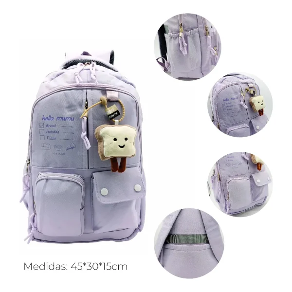 Mochila Kawaii Escolar Urbana Porta Notebook Cute
